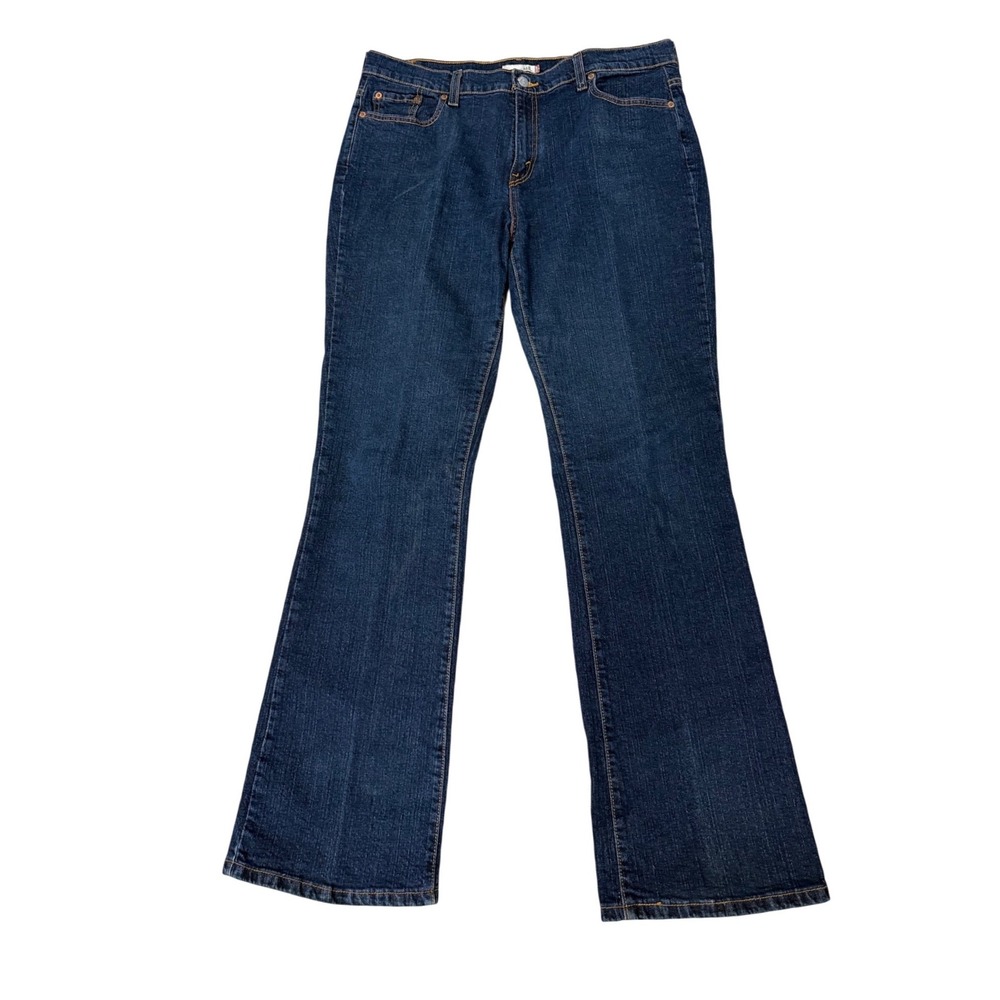 Levis 515 Bootcut Jeans Womens 14L Dark Wash Stretch Denim Blue Like New!